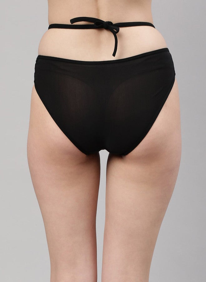CUKOO Women Black Mid-Rise Bikini Briefs BP21-014 - Image 3